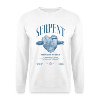 Smaragdbaumboa-Schlangenbesitzer und Reptilienhalter - Unisex Pullover - Weiß - Vorne - Alina (178cm) & Michal (187cm)