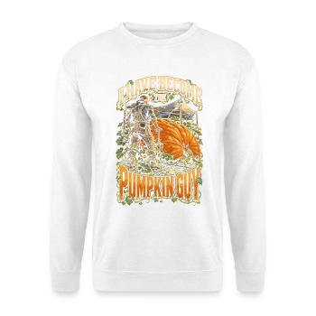 Riesenkürbis I Have Become The Pumpkin Guy - Unisex Pullover - Weiß - Vorne - Alina (178cm) & Michal (187cm)