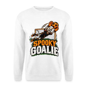 Spooky Goalie Skeleton Soccer - Unisex Pullover - Weiß - Vorne - Alina (178cm) & Michal (187cm)