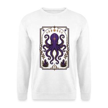 Witchy Tarot Octopus - Unisex Pullover - Weiß - Vorne - Alina (178cm) & Michal (187cm)