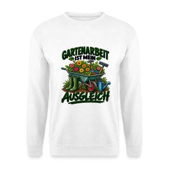 Gartenarbeit ist mein Ausgleich - Unisex Pullover - Weiß - Vorne - Alina (178cm) & Michal (187cm)