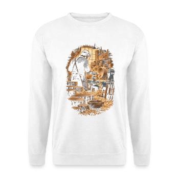 Drechseln Drechsler - Unisex Pullover - Weiß - Vorne - Alina (178cm) & Michal (187cm)