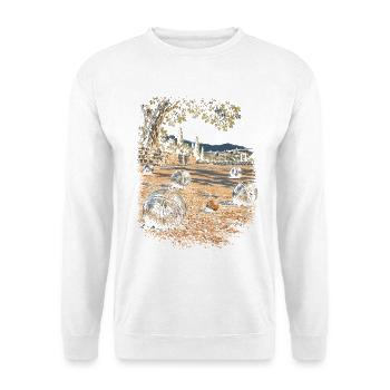 Pentanque - Unisex Pullover - Weiß - Vorne - Alina (178cm) & Michal (187cm)