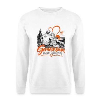 Gemeinsam ist mein Lieblingsweg - Unisex Pullover - Weiß - Vorne - Alina (178cm) & Michal (187cm)