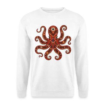 Folk Art Octopus - Unisex Pullover - Weiß - Vorne - Alina (178cm) & Michal (187cm)
