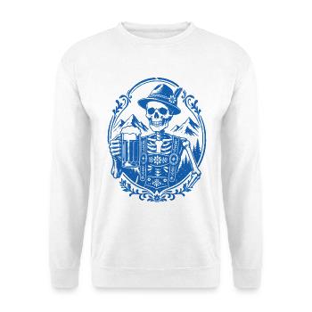 Bayerisches Skelett - Unisex Pullover - Weiß - Vorne - Alina (178cm) & Michal (187cm)