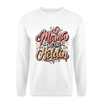 Muttertag Mama meine Heldin beste Mutter  - Unisex Pullover - Weiß - Vorne - Alina (178cm) & Michal (187cm)