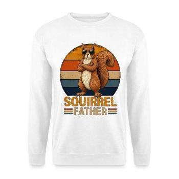 Squirrel Father - Unisex Pullover - Weiß - Vorne - Alina (178cm) & Michal (187cm)