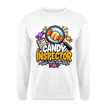 Candy Inspector Taste Tests - Unisex Pullover - Weiß - Vorne - Alina (178cm) & Michal (187cm)