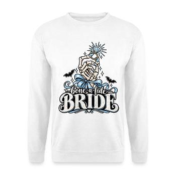 Bone-a-kide Bride Ring Design - Unisex Pullover - Weiß - Vorne - Alina (178cm) & Michal (187cm)