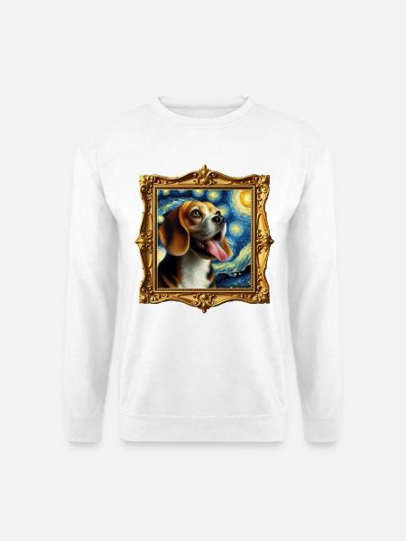 Beagle Starry Night - Unisex Pullover - Weiß