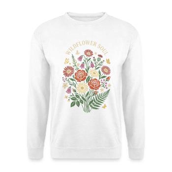 Wildflower Soul Blumenstrauß-Design - Unisex Pullover - Weiß - Vorne - Alina (178cm) & Michal (187cm)