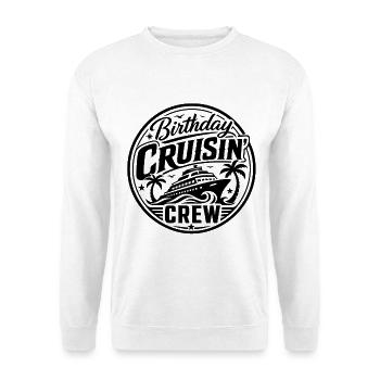 Birthday Cruisin Crew - Unisex Pullover - Weiß - Vorne - Alina (178cm) & Michal (187cm)