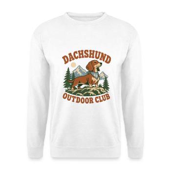 Dachshund Outdoor Club - Unisex Pullover - Weiß - Vorne - Alina (178cm) & Michal (187cm)