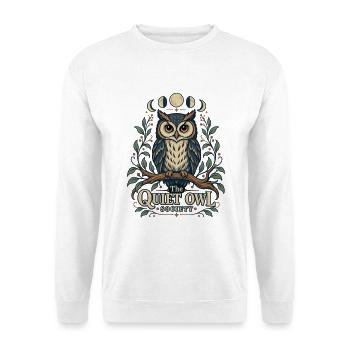 The Quiet Owl Society - Unisex Pullover - Weiß - Vorne - Alina (178cm) & Michal (187cm)