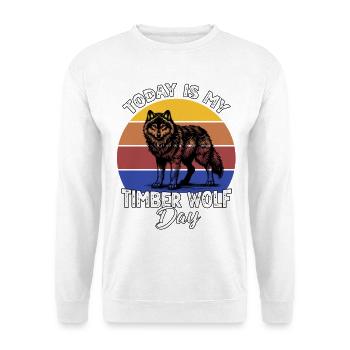 Grauwolf Timber Wolf - Unisex Pullover - Weiß - Vorne - Alina (178cm) & Michal (187cm)