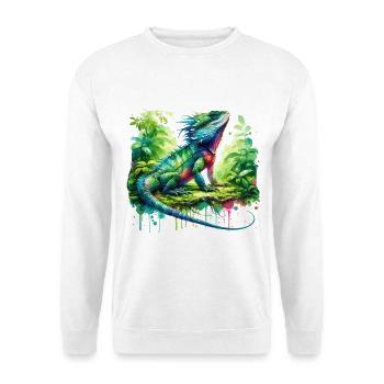 Chinesische Wasseragame Geschenk - Unisex Pullover - Weiß - Vorne - Alina (178cm) & Michal (187cm)