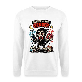 Keeper Of The Gender Halloween Kostüm Babyparty - Unisex Pullover - Weiß - Vorne - Alina (178cm) & Michal (187cm)