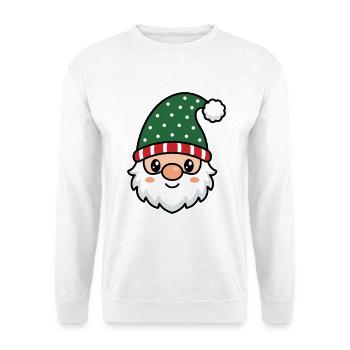 Süßes Kawaii-Gnomgesicht Weihnachtshut-Feiertag - Unisex Pullover - Weiß - Vorne - Alina (178cm) & Michal (187cm)