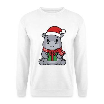 Süßer Kawaii Weihnachts-Weihnachts-Weihnachts-Geschenkschal - Unisex Pullover - Weiß - Vorne - Alina (178cm) & Michal (187cm)
