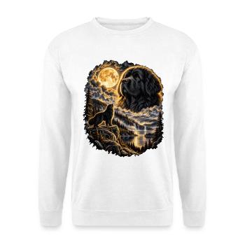 Golden Retriever Mondnacht Natur - Unisex Pullover - Weiß - Vorne - Alina (178cm) & Michal (187cm)