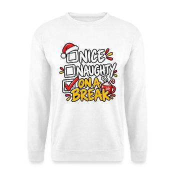 Nice Naughty On a Break - Unisex Pullover - Weiß - Vorne - Alina (178cm) & Michal (187cm)