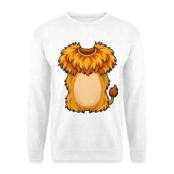 Kuschelige Löwenmähne Plüschheld - Unisex Pullover - Weiß - Vorne - Alina (178cm) & Michal (187cm)