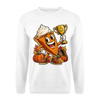 Thanksgiving Kürbiskuchen Cousin Champion - Unisex Pullover - Weiß - Vorne - Alina (178cm) & Michal (187cm)