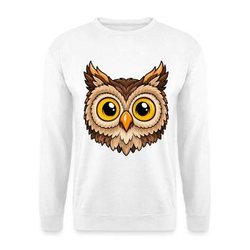 Eulenaugen PopArt Flair - Unisex Pullover - Weiß - Vorne - Alina (178cm) & Michal (187cm)