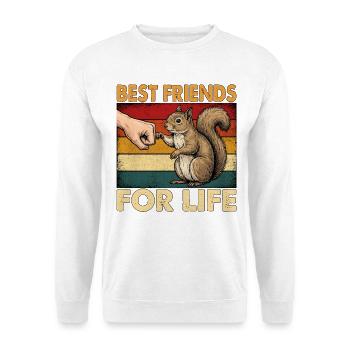 Best Friends For Life - Unisex Pullover - Weiß - Vorne - Alina (178cm) & Michal (187cm)