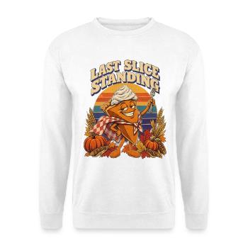 Thanksgiving Kürbiskuchen Last Slice Standing - Unisex Pullover - Weiß - Vorne - Alina (178cm) & Michal (187cm)
