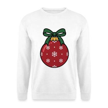 Festliche Weihnachtsbaumfeiertage mit Weihnachtsbaum - Unisex Pullover - Weiß - Vorne - Alina (178cm) & Michal (187cm)