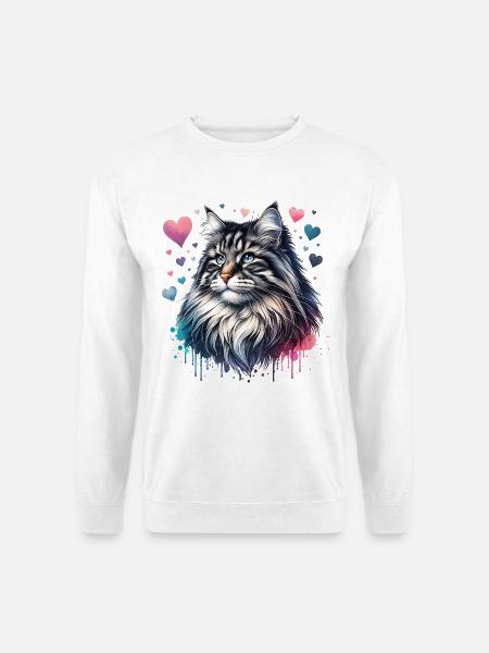 Norwegische Waldkatze - Unisex Pullover - Weiß