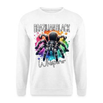 Schwarze Vogelspinne Flüsterer - Unisex Pullover - Weiß - Vorne - Alina (178cm) & Michal (187cm)
