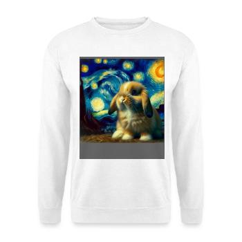 Zwergwidder Kaninchen Starry Night - Unisex Pullover - Weiß - Vorne - Alina (178cm) & Michal (187cm)