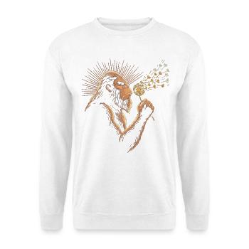 Bigfoot bläst Löwenzahn Vintage - Unisex Pullover - Weiß - Vorne - Alina (178cm) & Michal (187cm)