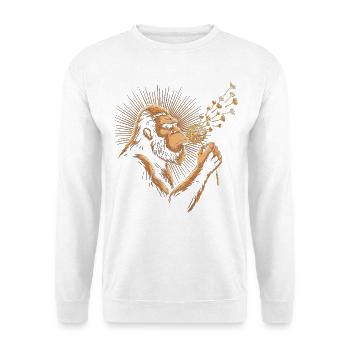 Bigfoot bläst Löwenzahn Vintage - Unisex Pullover - Weiß - Vorne - Alina (178cm) & Michal (187cm)