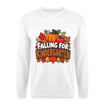 Herbstliebe Kindergarten - Unisex Pullover - Weiß - Vorne - Alina (178cm) & Michal (187cm)