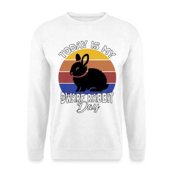 Zwergkaninchen Dwarf Rabbit - Unisex Pullover - Weiß - Vorne - Alina (178cm) & Michal (187cm)
