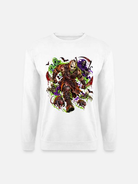 Slasher Mit Neon-Horror - Unisex Pullover - Weiß