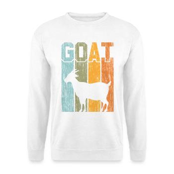 Goat Vintage Ziege Retro Ziegen Liebhaber - Unisex Pullover - Weiß - Vorne - Alina (178cm) & Michal (187cm)