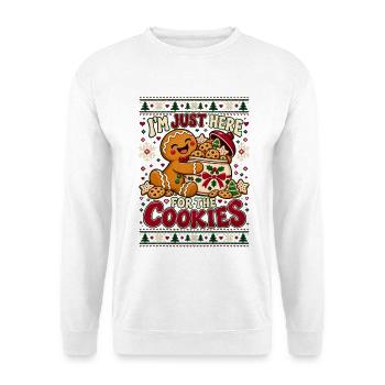I'm Just Here For The Cookies Design - Unisex Pullover - Weiß - Vorne - Alina (178cm) & Michal (187cm)