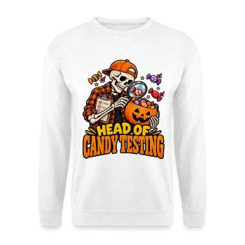 Head of Candy Testing Halloween - Unisex Pullover - Weiß - Vorne - Alina (178cm) & Michal (187cm)
