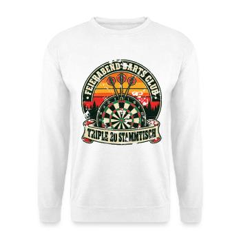 Feierabend Darts Club - Triple 20 Stammtisch - Unisex Pullover - Weiß - Vorne - Alina (178cm) & Michal (187cm)