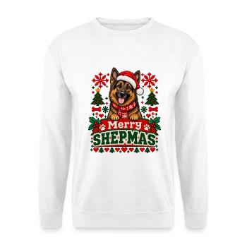 Deutscher Schäferhund - Weihnachten - Unisex Pullover - Weiß - Vorne - Alina (178cm) & Michal (187cm)