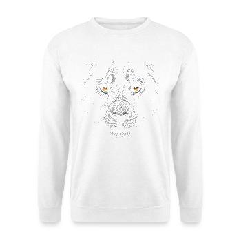 Dark Lion Face - Unisex Pullover - Weiß - Vorne - Alina (178cm) & Michal (187cm)