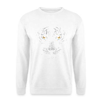 Dark Tiger Face - Unisex Pullover - Weiß - Vorne - Alina (178cm) & Michal (187cm)