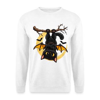 Mondscheinfledermaus am Ast - Unisex Pullover - Weiß - Vorne - Alina (178cm) & Michal (187cm)