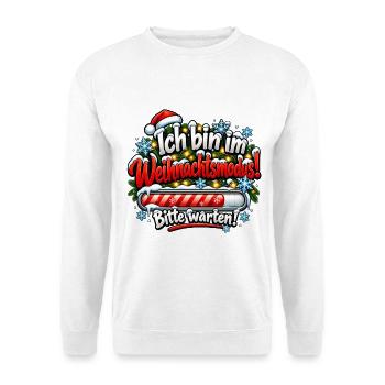 Ich bin im Weihnachtsmodus Lustiges Motiv X-Mas - Unisex Pullover - Weiß - Vorne - Alina (178cm) & Michal (187cm)