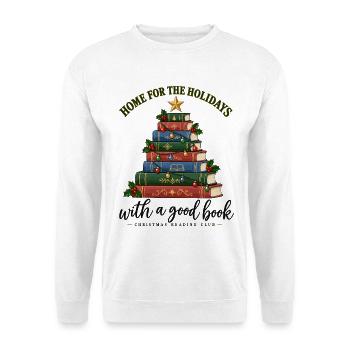 Home for the Holidays – Weihnachtsleseclub - Unisex Pullover - Weiß - Vorne - Alina (178cm) & Michal (187cm)